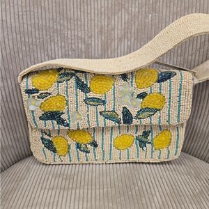 VIRAL Lemon Beaded Shoulder Bag